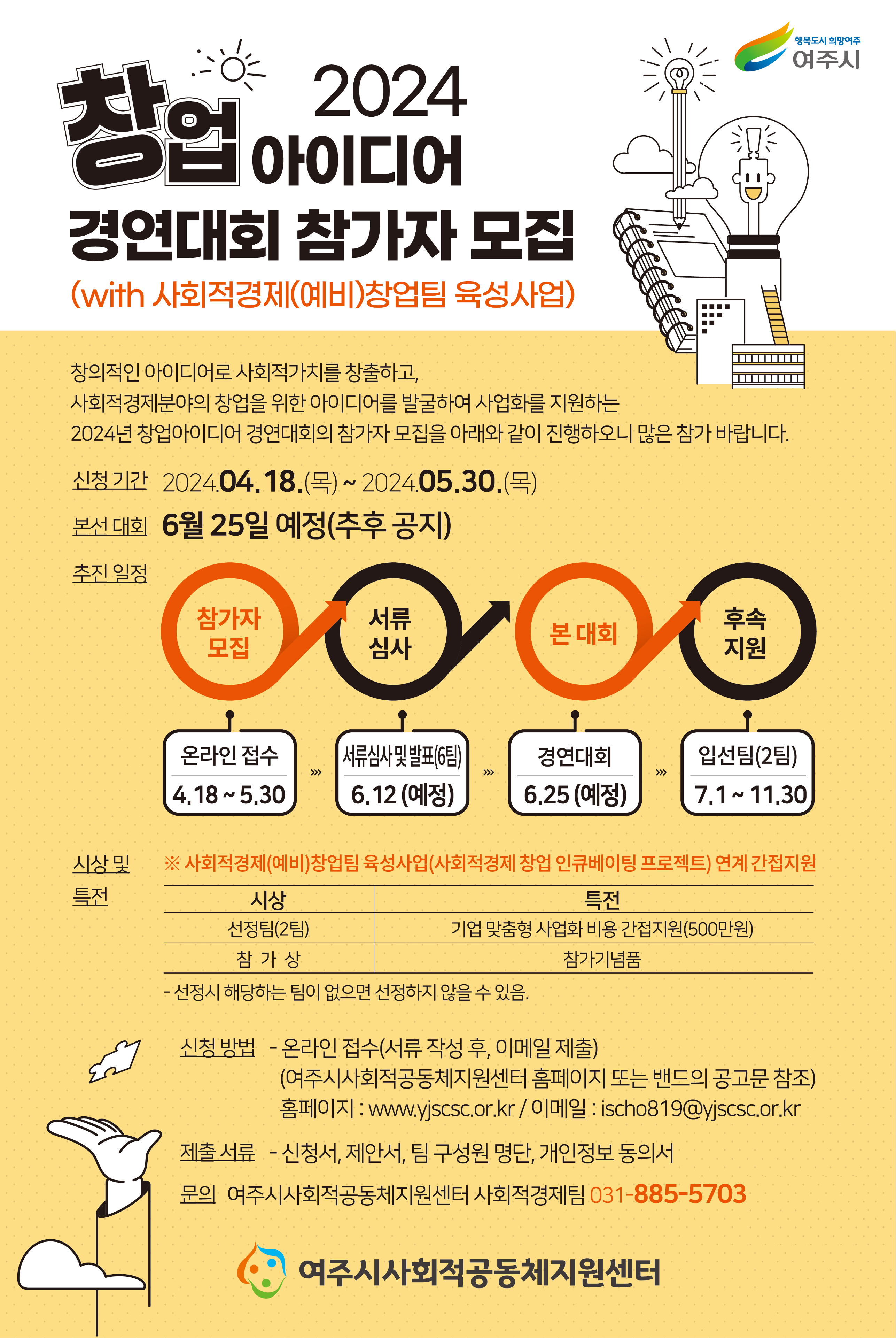2024년 여주시 사회적경제 창업아이디어 경연대회 웹포스터